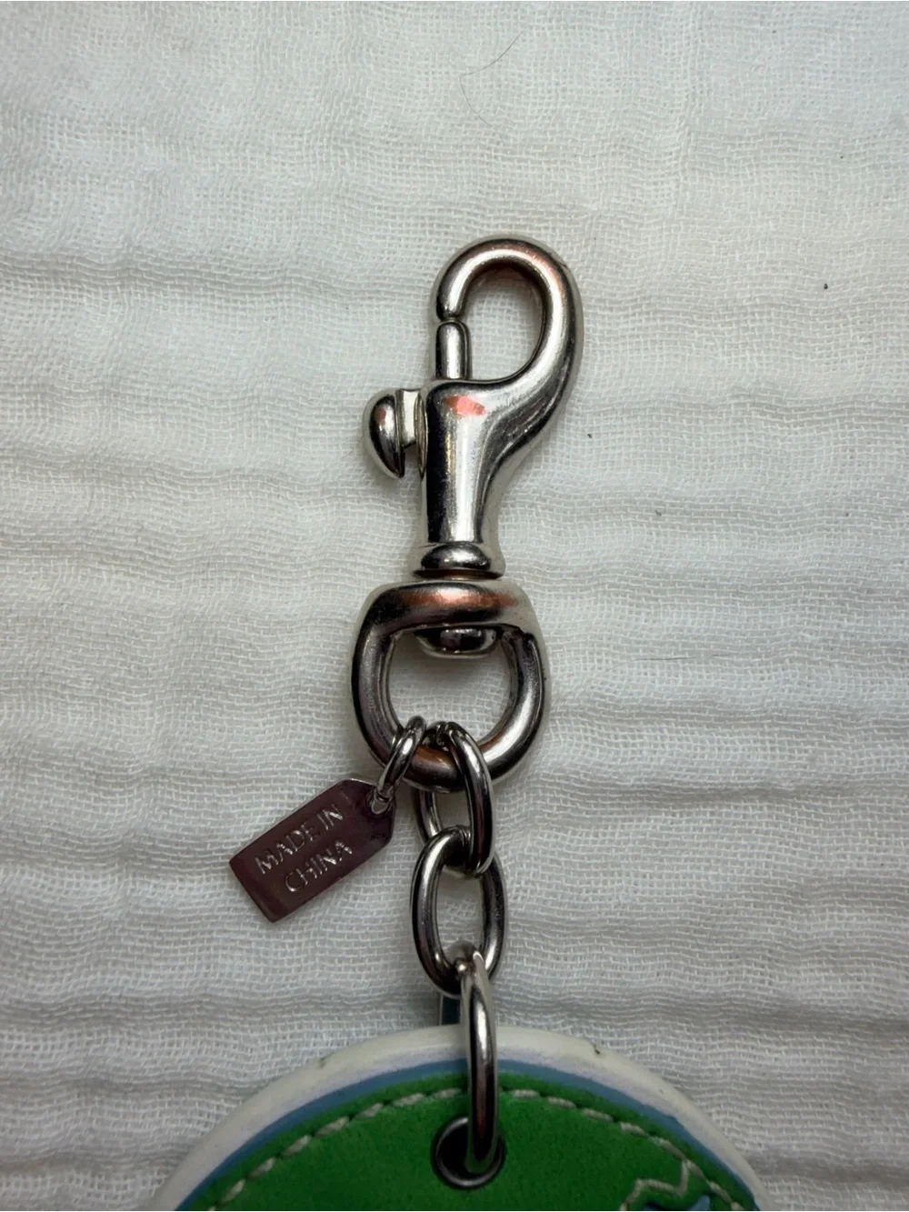 Coach Earth Globe Leather Keychain